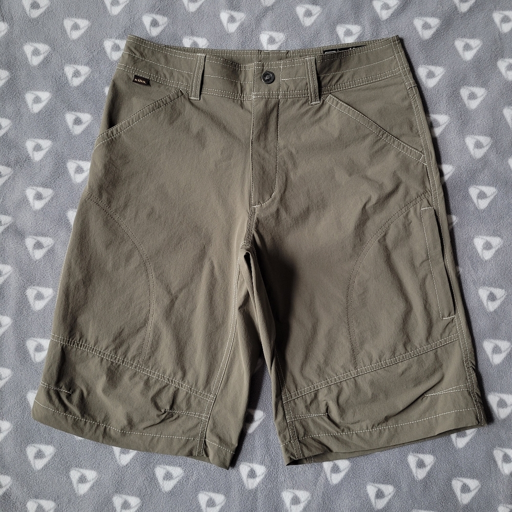Kuhl Renegade Men's Sz 32 Shorts Brown Beige Cargo Outdoors Hiking Nylon Trail